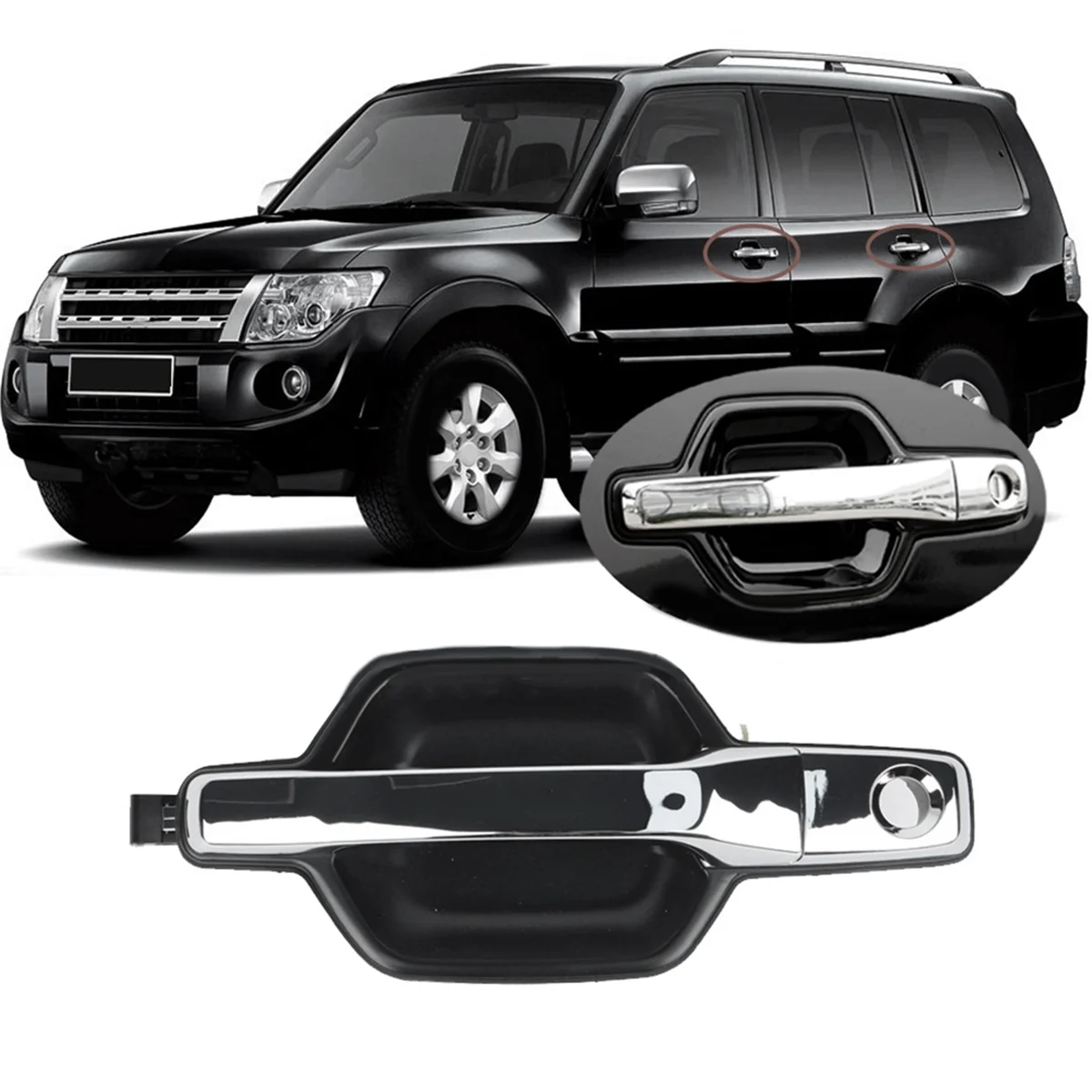 Car Front Left Exterior Door Handle for Mitsubishi Pajero Montero Shogun V87 V88 V93 V96 V97 V98 2006-2020