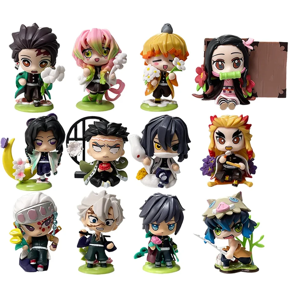 

Demon Slayer Tanjiro Kamado Nezuko anime cartoon figure blind box creative personalized statue model ornament surprise gift box