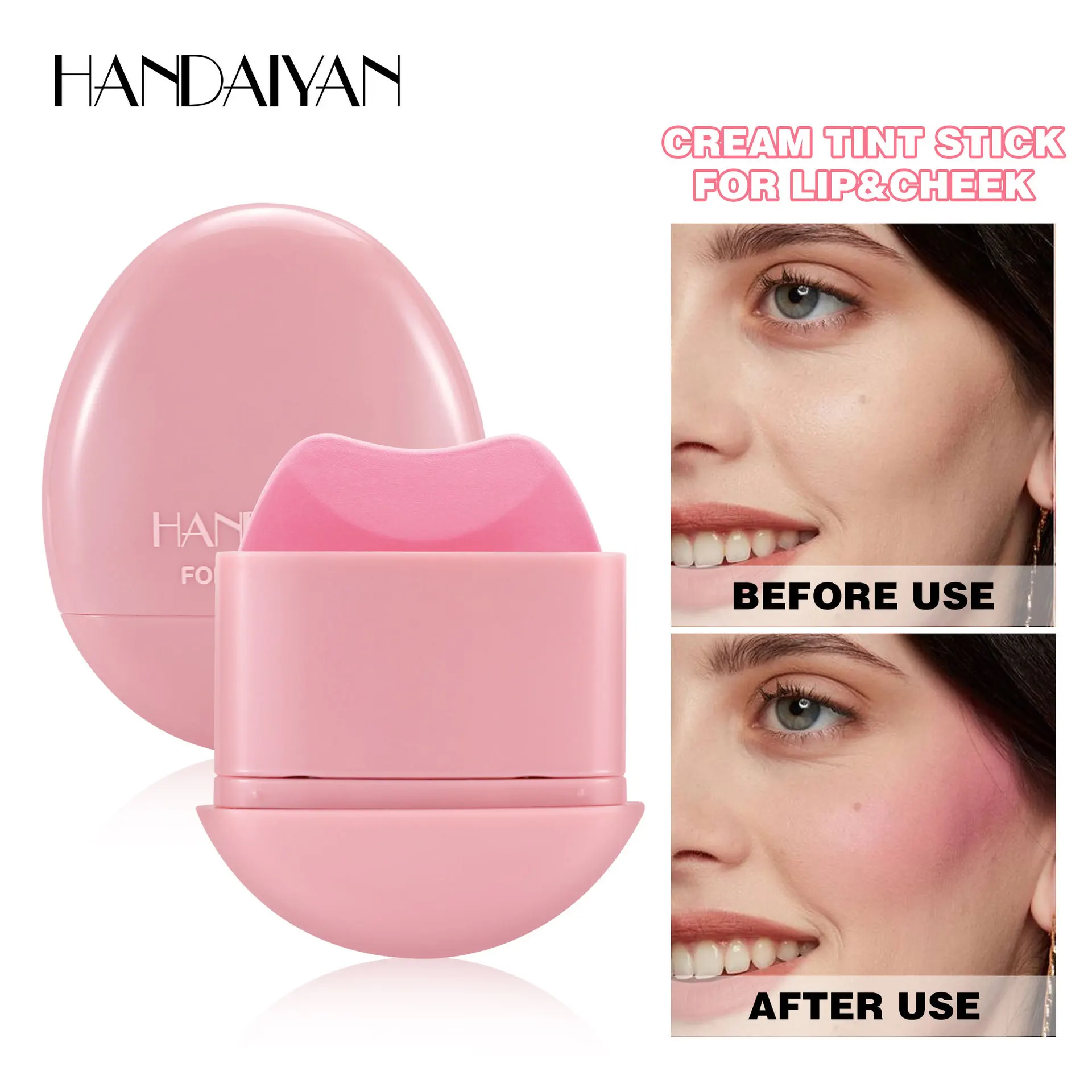 بلسم أحمر الخدود المنحني سهل تلطيخ شفاه الخد ملون مرطب طبيعي طويل الأمد مكياج غير لامع أحادي اللون كريمي روج