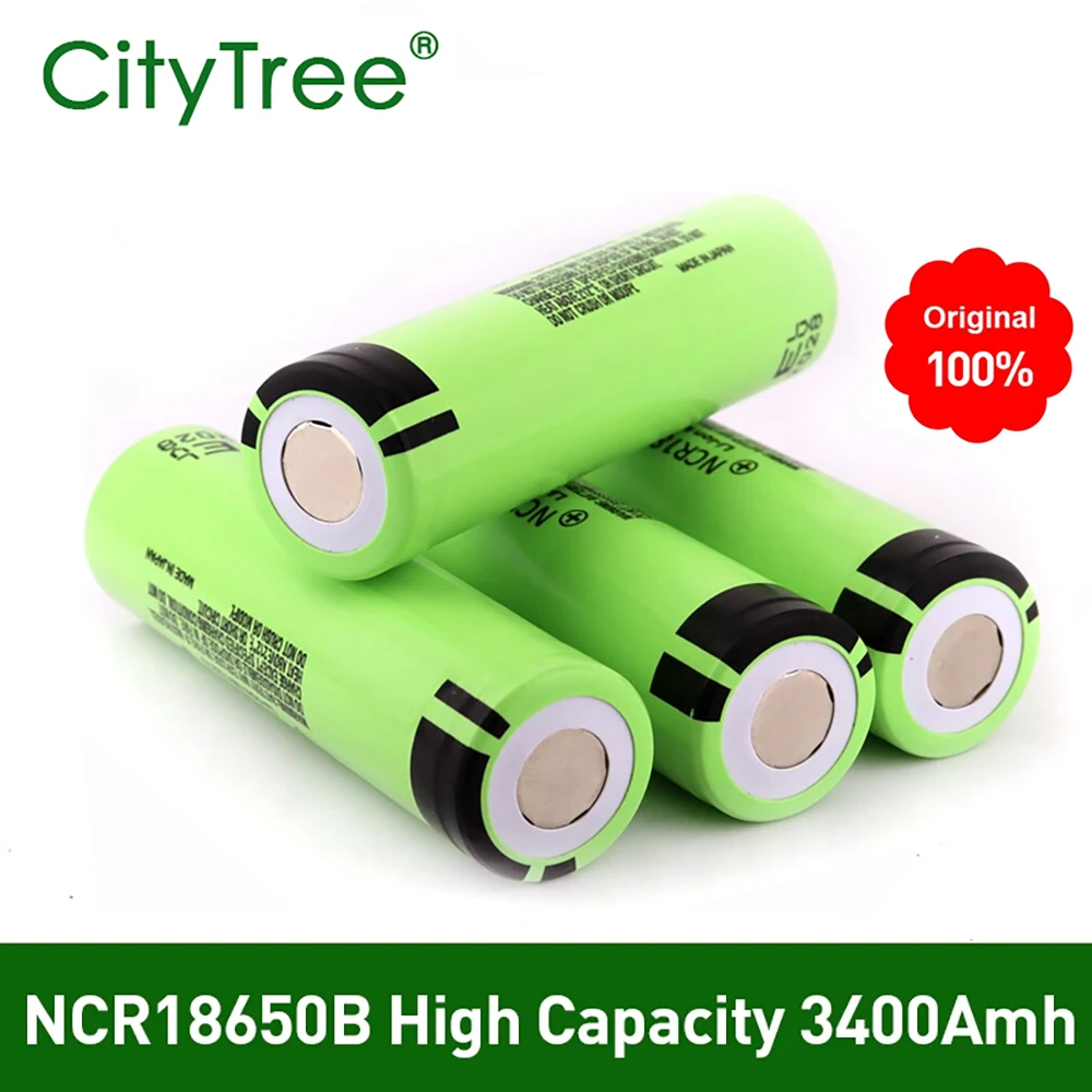 

NCR18650 3400mAh Battery Original NCR18650 3.7V 18650 Rechargeable Lithium Battery Fat Head for Flashlight Camera Doorbell