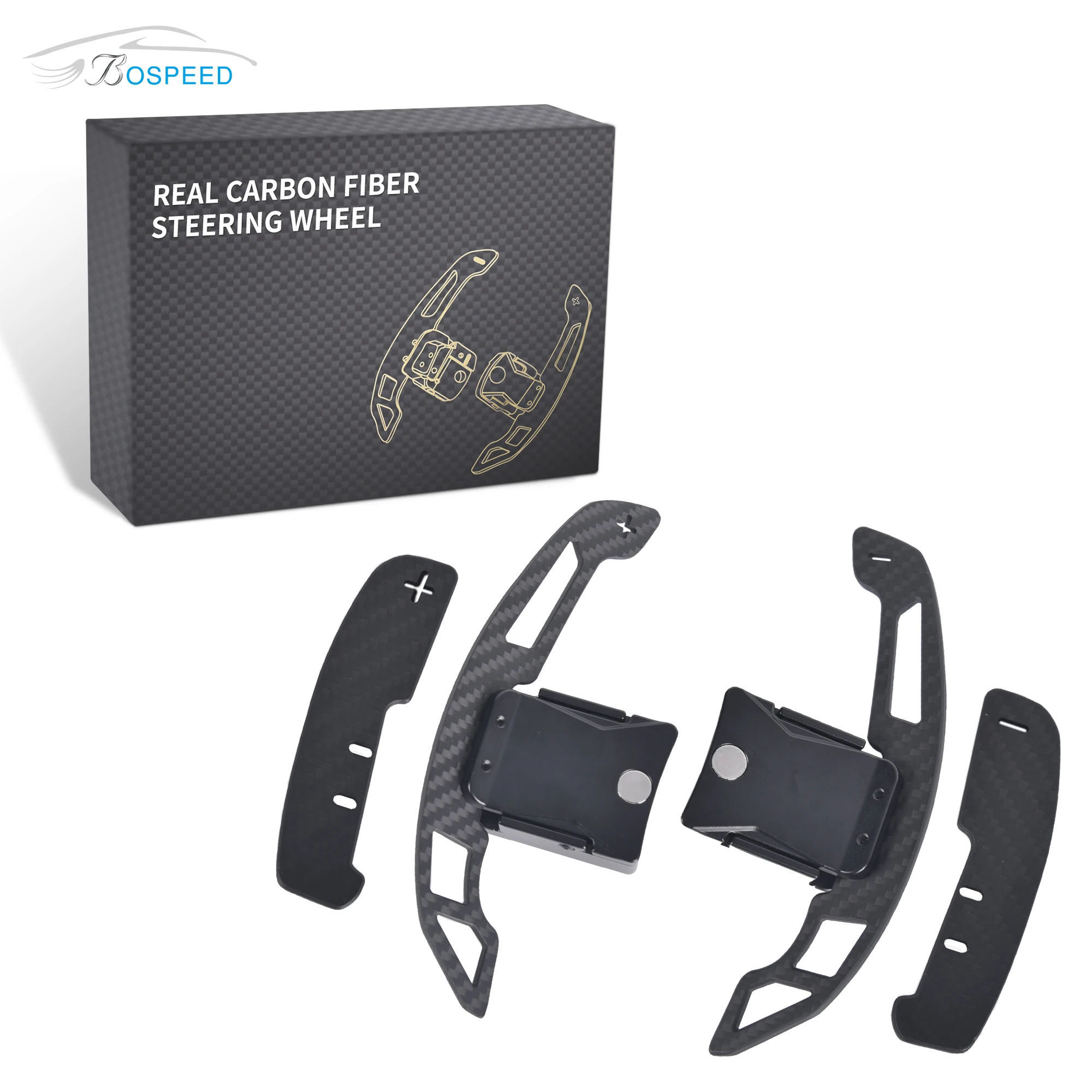 

Магнитные переключатели из углеродного волокна для Ford Mustang 2015-2023, обновление переключения передач на руле, гоночный кованый стиль