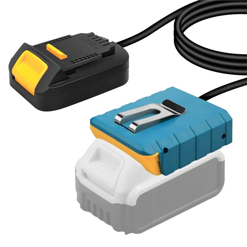 Przedłużacz akumulatorowy ABVJ do akumulatorów litowych 18V, lekki, z klipsem do paska, kabel 1,5 m