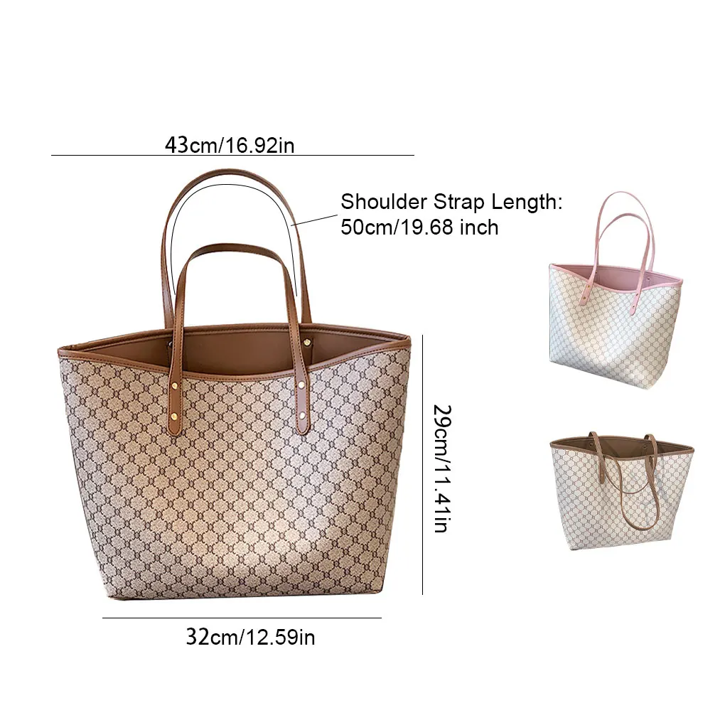 Luxury Women’s Vegan PU Leather Handbag Commuter Lady Laptop Storage  Large Capacity Girls  Shoulder Bag Fashion ​Tote