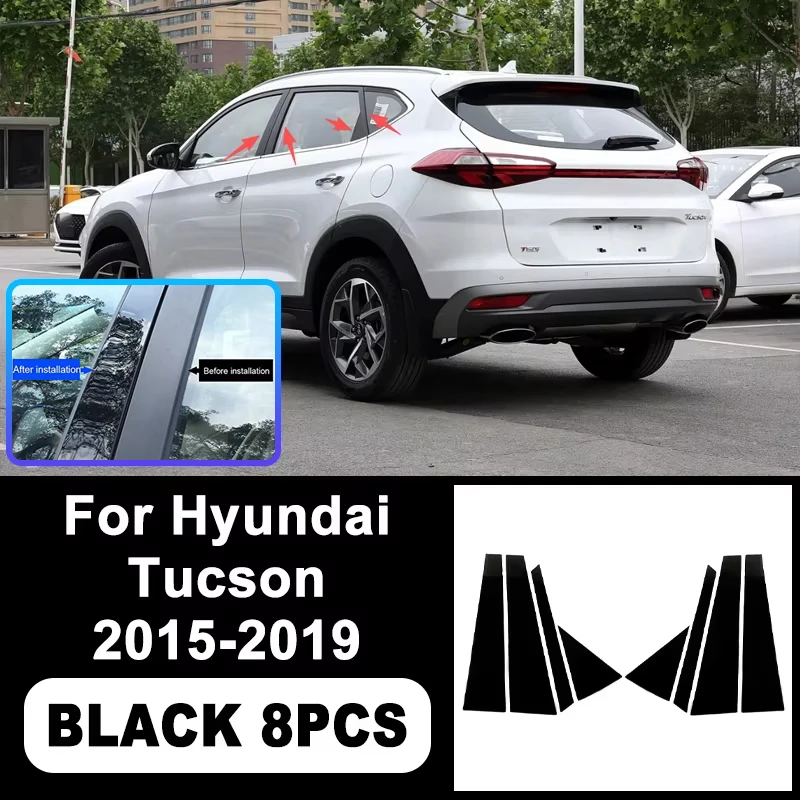 

Car Window Pillar Decorative PC Trim for Hyundai Tucson 2015-2019 - B/C Pillar Stickers, Auto Exterior Accessories 2018 2017