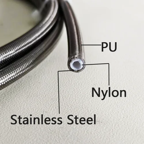 Imagen 2 del producto Plata 0 ° ~28 ° ~90 °   Manguera de aceite de embrague de freno reforzado hidráulico para motocicleta M8, 30-500cm, tubo de línea para ATV Dirt Pit Racing Bike