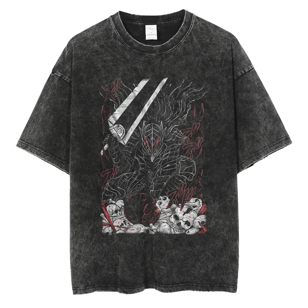 

Harajuku Streetwear Men Oversize Tee Japanese Anime Graphic Print Vintage T-Shirt Summer Short Sleeve Cotton Tshirt