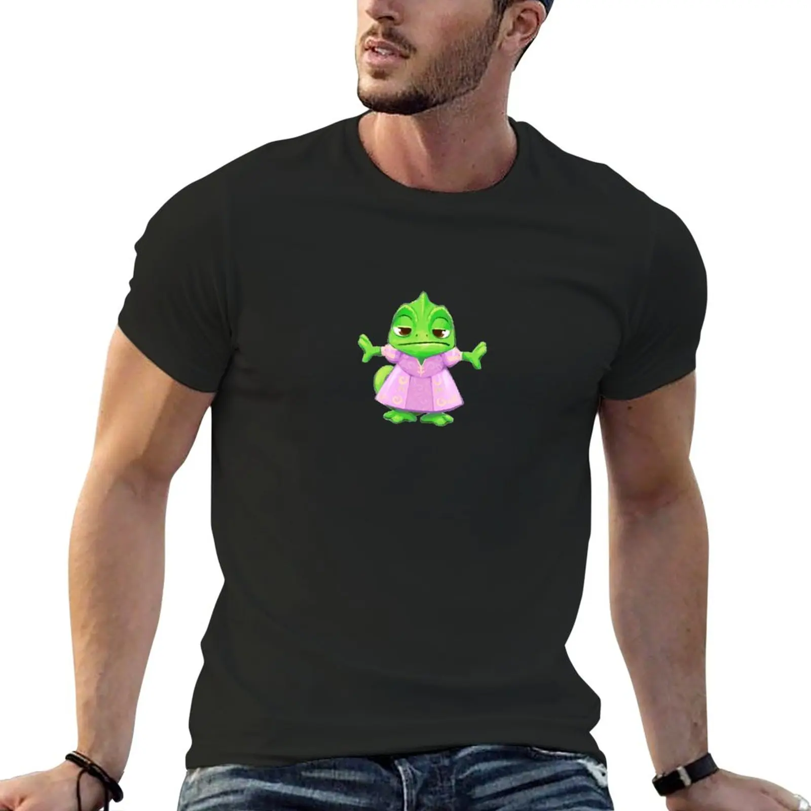 

Pascal in a dress - Tangled T-Shirt graphics t shirt Short sleeve shirts graphic tees plain black t shirts men