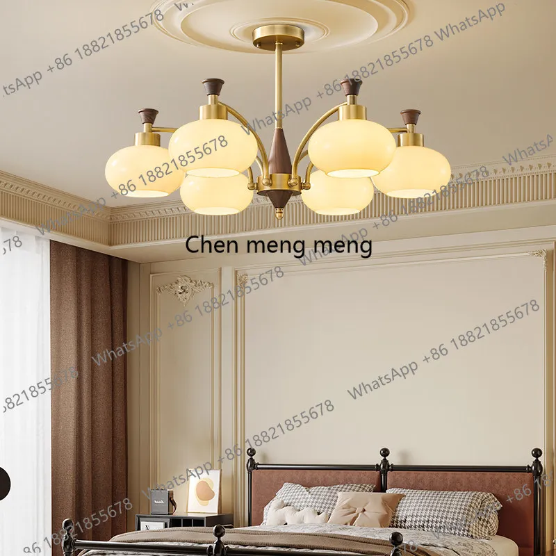 

American medieval French retro living room chandelier cream bedroom, atmospheric dining room chandelier