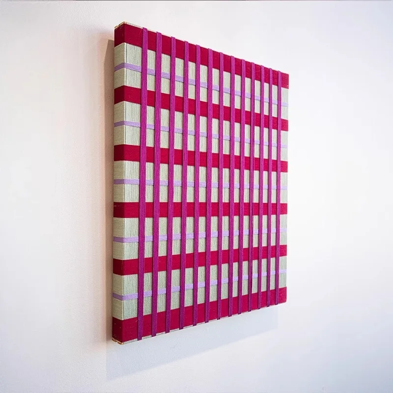 Cream wind living room decorative painting, bedroom dining room rope hand-woven  painting  new pink series