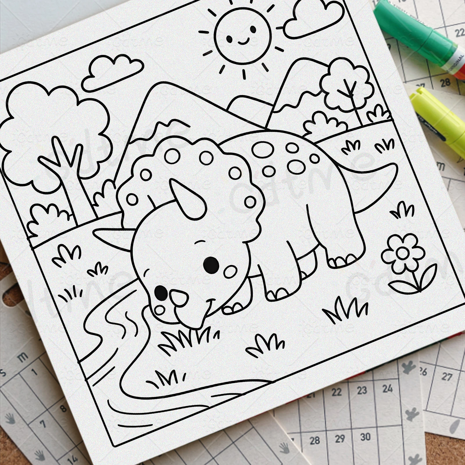 DINOSAUR-Malbuch für Erwachsene und Jugendliche mit niedlichen, gemütlichen täglichen Aktivitäten zur Entspannung (Cozy Spaces Coloring) – Detail 4