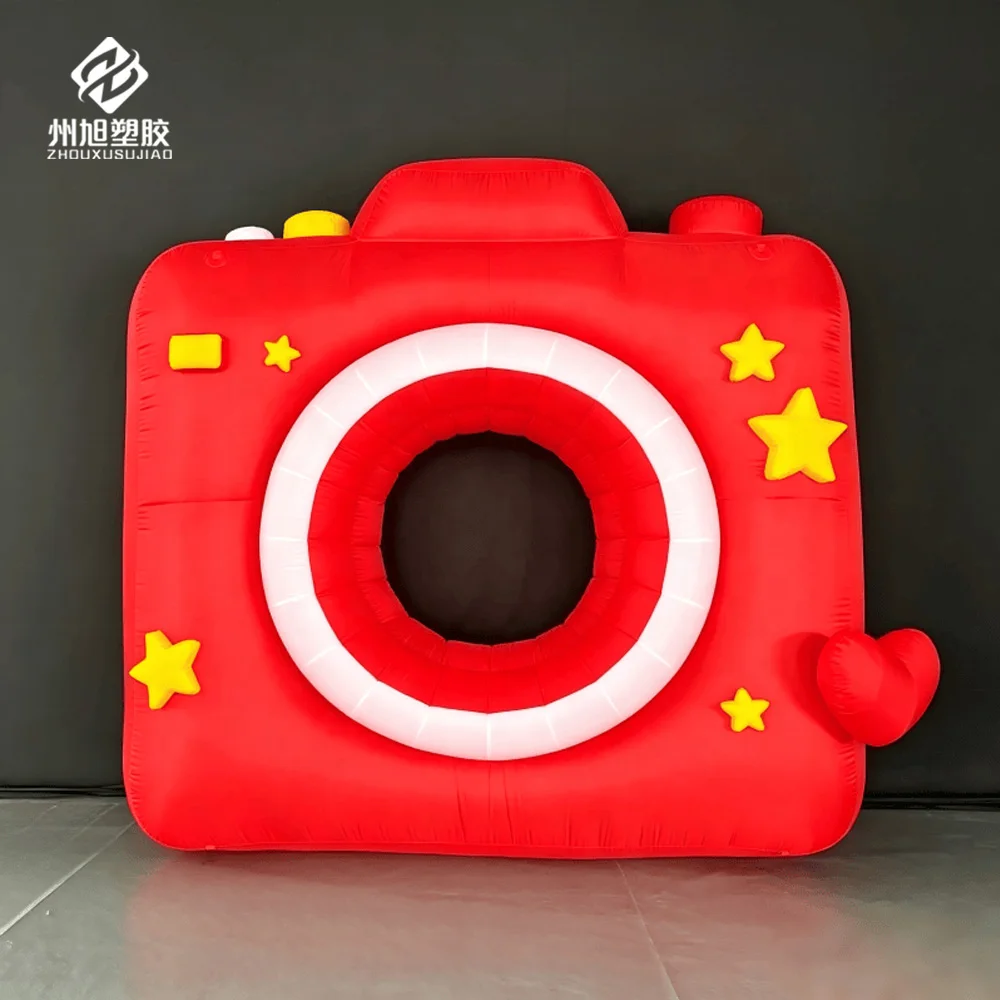 Inflatable camera, 2.5-meter red inflatable camera model, used as a custom photo booth frame for event decoration