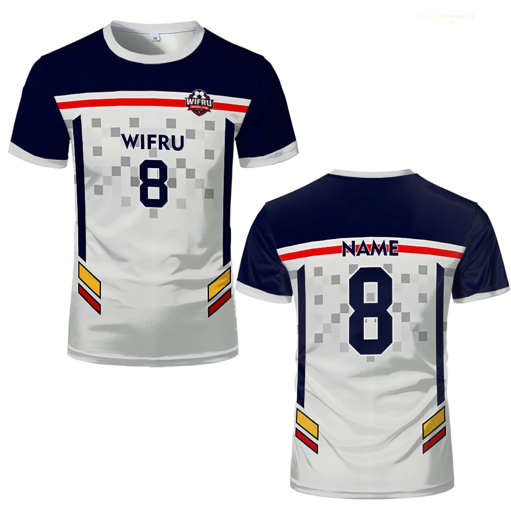 موضة ثلاثية الأبعاد مطبوعة قمصان كرة القدم WIFRU الصيف التجفيف السريع الرياضة قصيرة الأكمام تي شيرت الرجال والنساء شخصية مخصصة القمم #3
