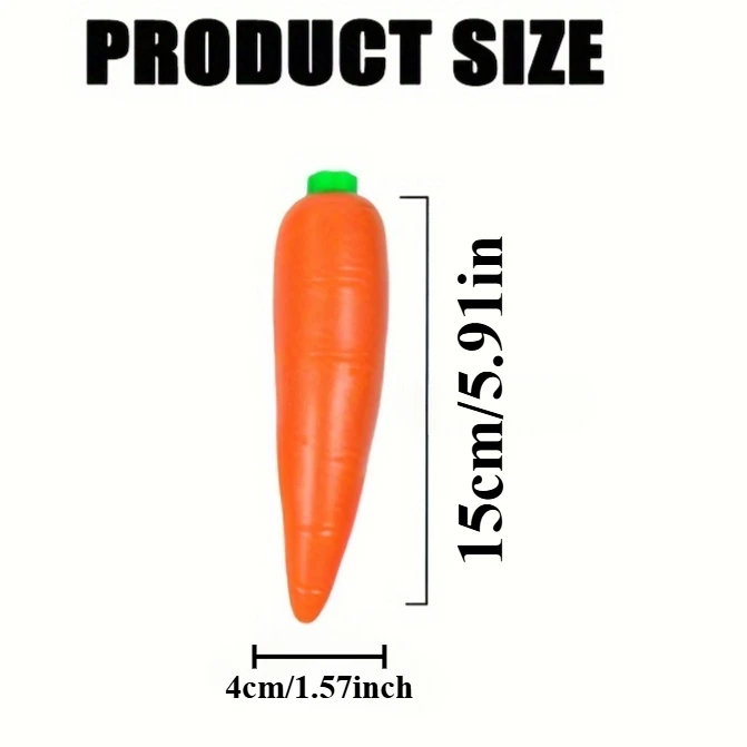 Squishy di carota Giocattolo Palla antistress di carota Giocattolo Simulazione sensoriale Cibo Antistress Giocattolo da spremere per imbottitura di cestini pasquali per adulti