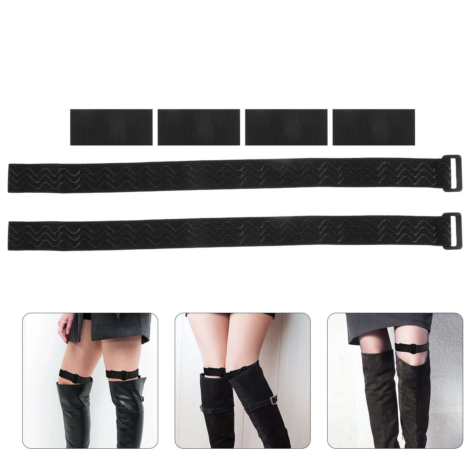 

2pcs Boot Straps Women High Knee Adjustable Anti Hook Fasteners Stability Belt Fixation Enhanced Adhesion