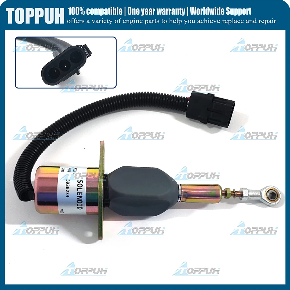 12V SA-4818-12 Fuel Shutdown Solenoid SA-4818 3930233 compatible with 6BT 5.9L & 6CT 8.3L R300