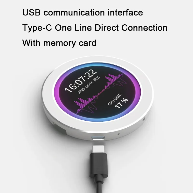

2.1 Inch IPS Secondary Screen 480x480 USB Water-Cooled Round LCD CPU GPU RAM HDD Monitoring NO AIDA64 MINI PC Gamer Display