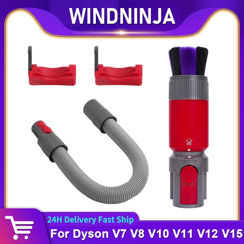 Traceless Soft Brush Head For Dyson V7 V8 V10 V11 V12 V15 Flexible Extension Hose Cordless Vacuum Scratch-free Dusting Brush