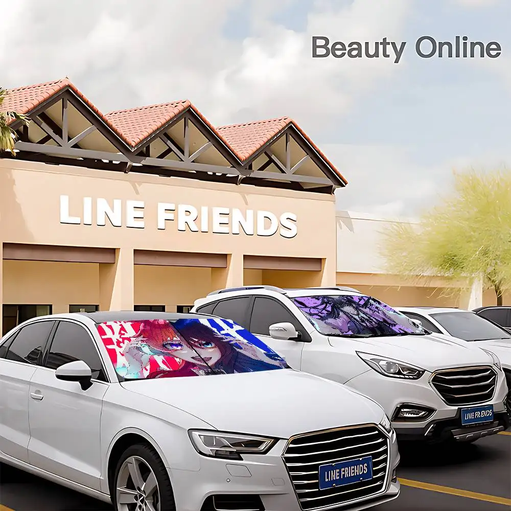 

A-Ados Anime Car Window Sun Shade Windshield Anti-UV Protection Front Rear Windshield Block Cover Visor Accessories