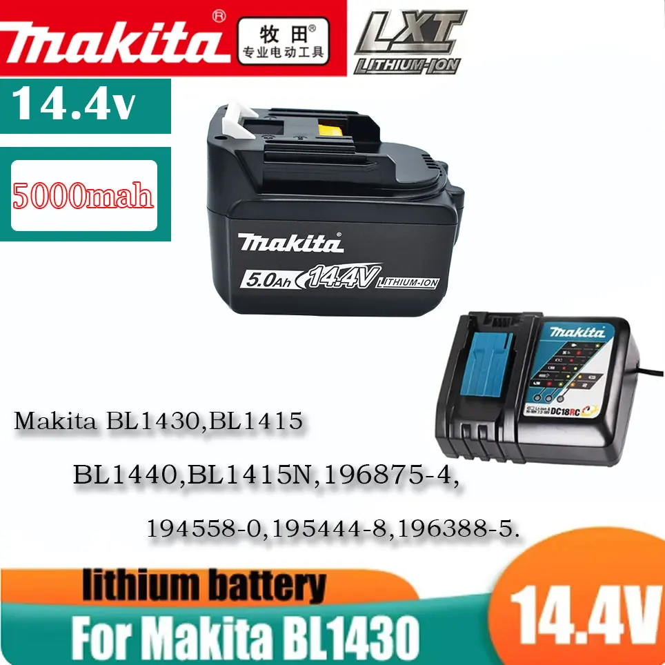 

Makita 14.4V 5.0AH Rechargeable Lithium-ion Battery LED Indicator for BL1430 BL1415 BL1440 196875-4 194558-0 195444-8