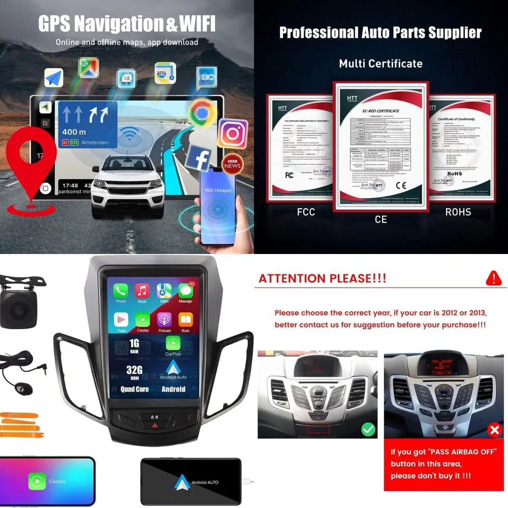 Tesla Style Car CarPlay Android Auto Navigation Stereo GPS Radio Reverse Camera 9.7" IPS Touchscreen Headunit Tablet Media Playe