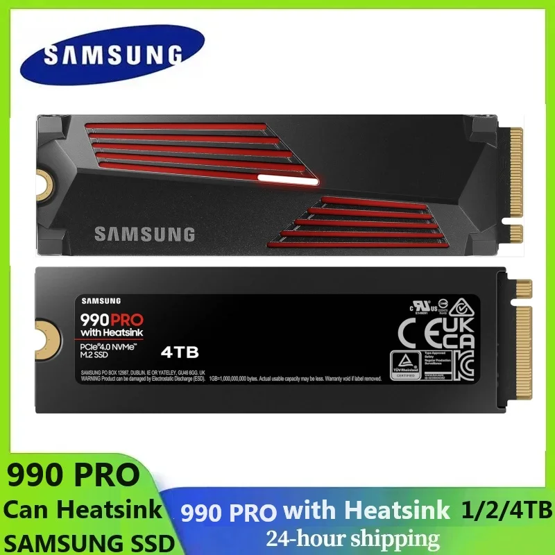 SAMSUNG 990 PRO w/Heatsink SSD PCIe Gen4 M.2 Solid State Hard Drive Read Speeds Up to 7450MB/s for High End Computer Workstation