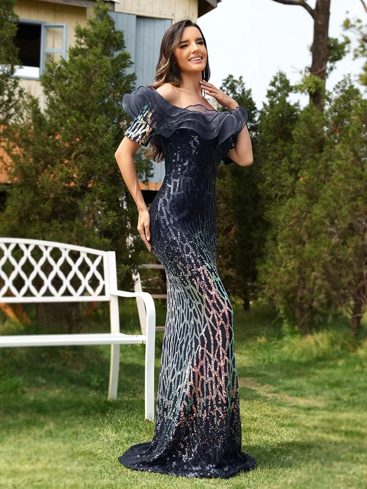 2024 Luxury Sequin Formal Evening Dress Long  Elegant Women Wedding Party Prom Dress Cocktail Dress