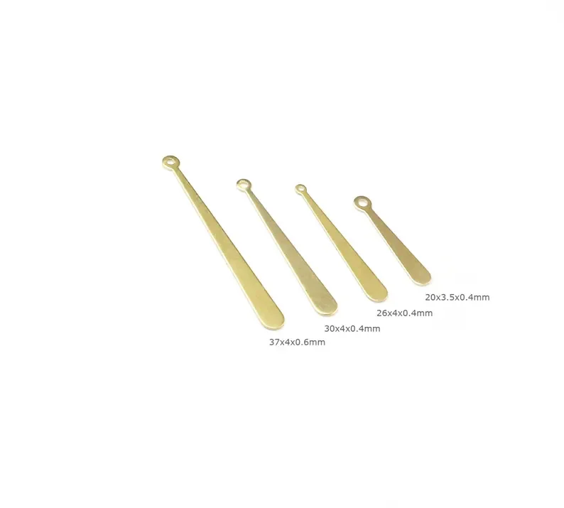 

100pcs Long Drop Earring Charm, Baseball Bat Charm, Raw Brass Stick Charm, Earring Findings, 20x3mm, ewely Supplies -R2899