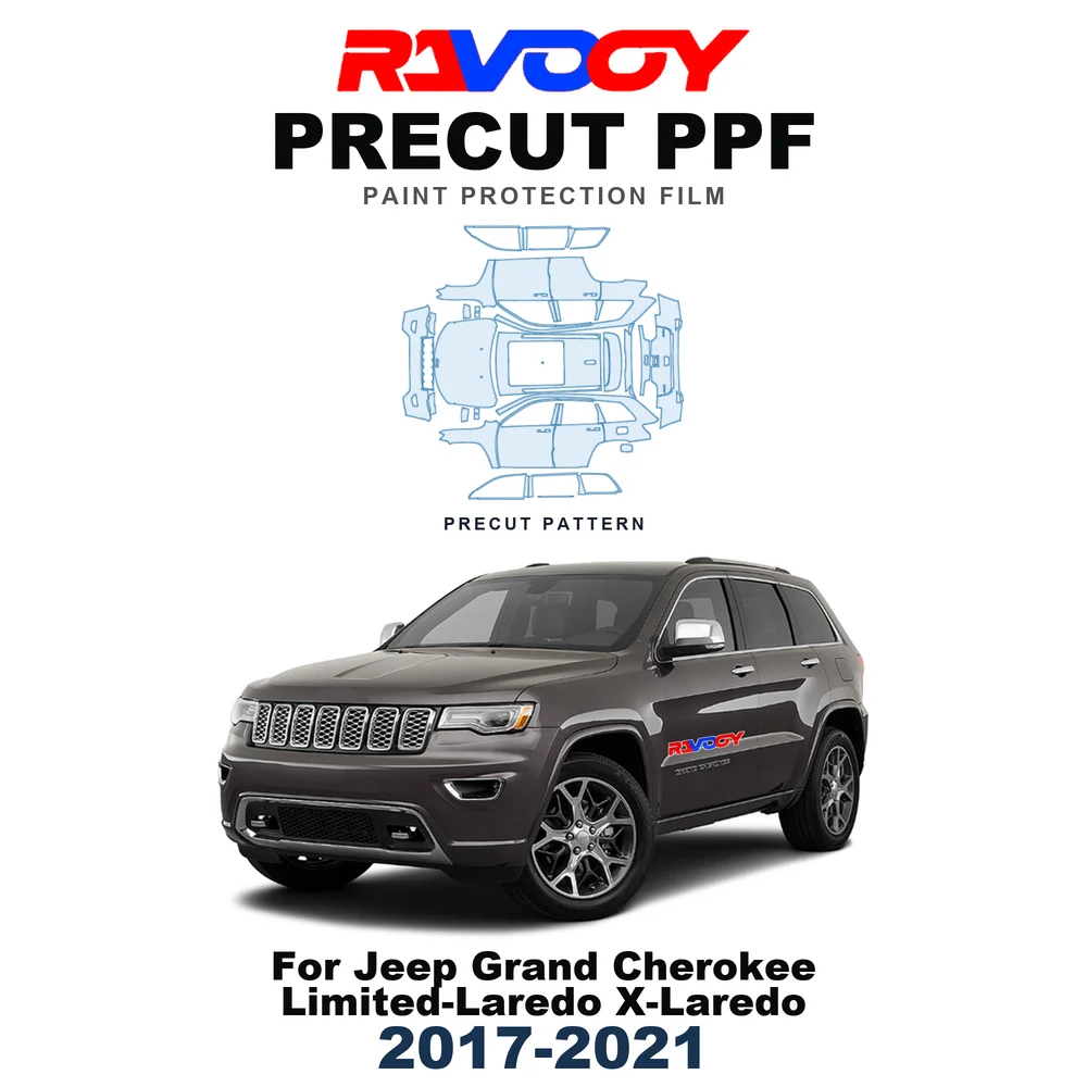 Precut PPF For Jeep Grand Cherokee Limited-Laredo X-Laredo 2017-2021 8.5mil TPU Paint Protection Film Hood Bonnet Bumper Fenders
