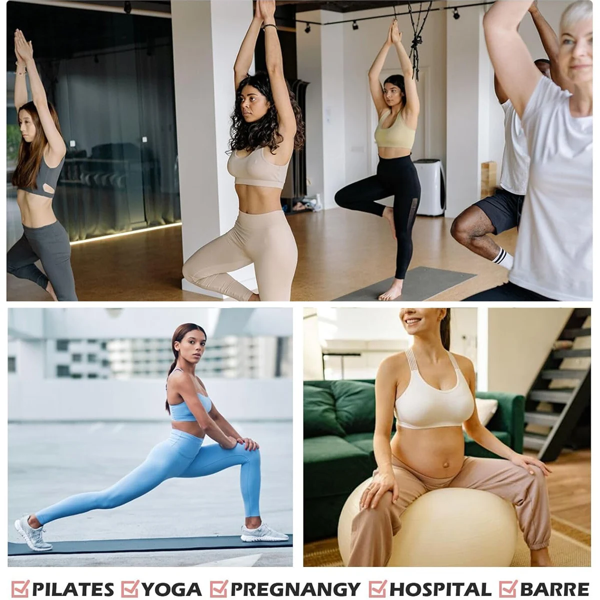 6 paia di calzini da Yoga per donna Pilates calzini antiscivolo calzini da Pilates da donna con impugnature per le donne pinze calzini calzini antiscivolo da donna