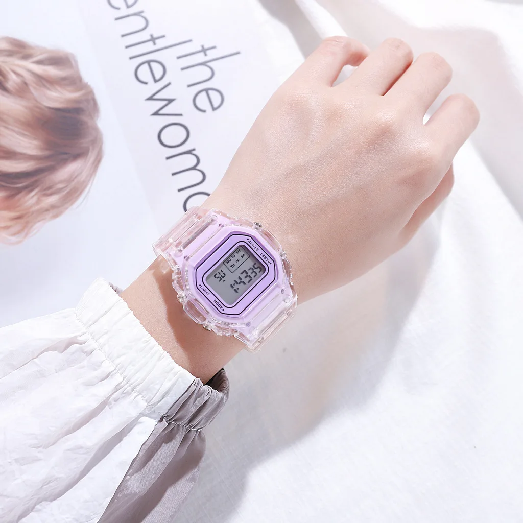 Ladies' LED Electronic Watch Sports Outdoor Digital Multifunctional Small Square Watch