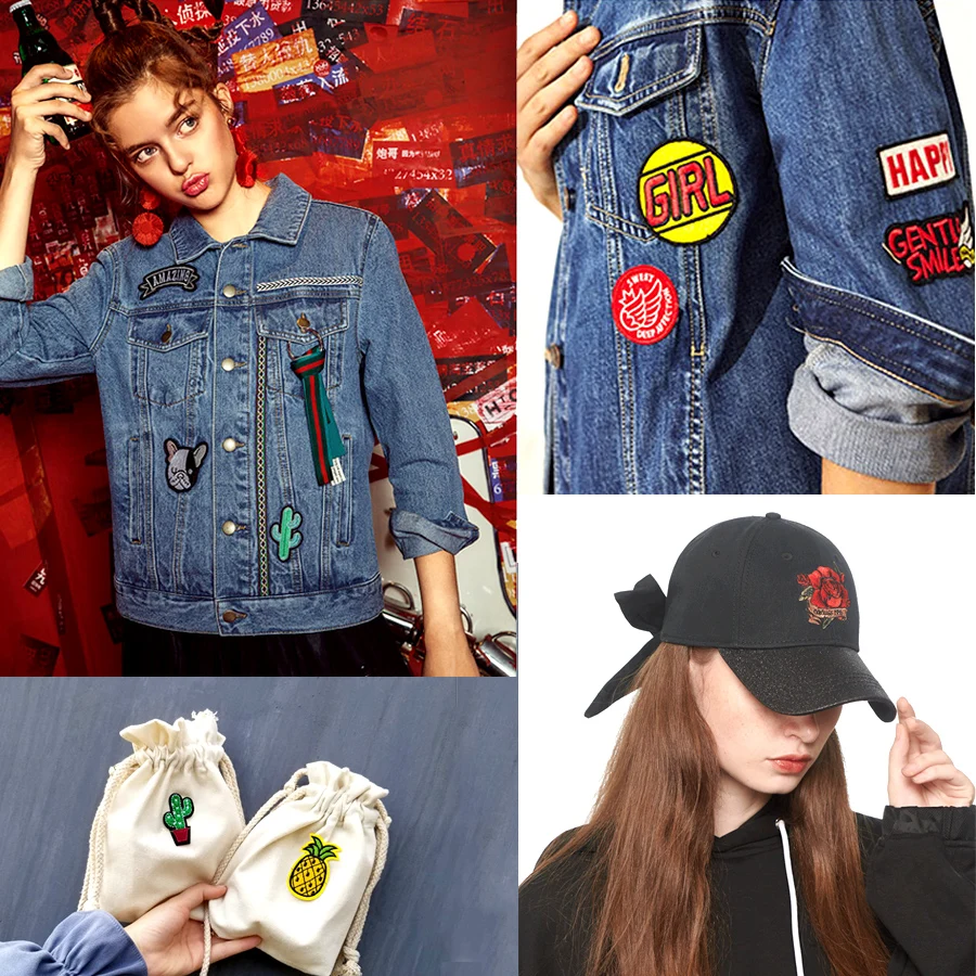 1 PCS Patches for Clothing Animal Foods UFO Badge Patch Iron On Stripes Clothes Jacket Backpack Embroidery Applique Accessories image 4