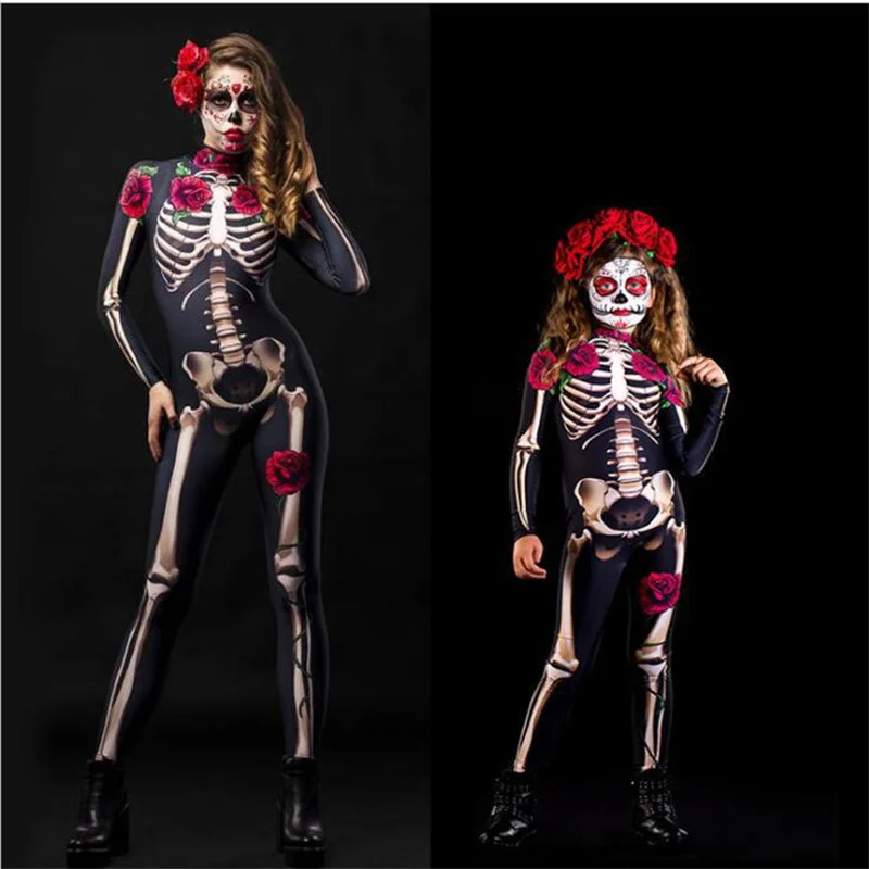 Kostium na Halloween s Rose szkielet przerażający kostium dla dzieci dziewczyna kostium na Halloween kostium Cosplay seksowny kombinezon karnawał Party Decor