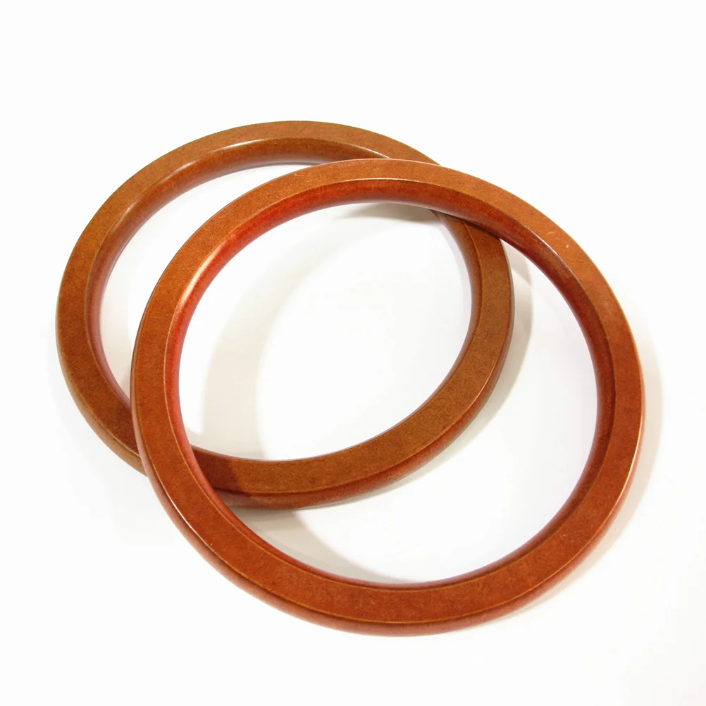 

4 Pcs Wooden Ring H Unfinished Wood DIY Accessories Solid Tote Bags Straw Bamboo Craft Project