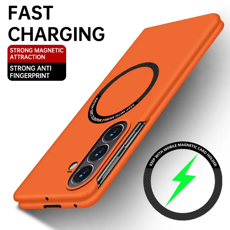 Ultra Thin Frameless Magnetic Phone Case for Samsung Z Fold8 Magsafe Hard Wireless Charging Cover for Galaxy Z Fold7 Fold 6 5 4