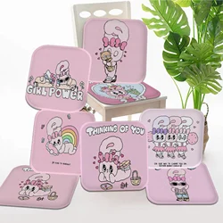 Cute Pink Esther Bunny Decorative Chair Mat Soft Pad Seat Cushion For Dining Patio Home Office Indoor Outdoor Garden Sofa Decor