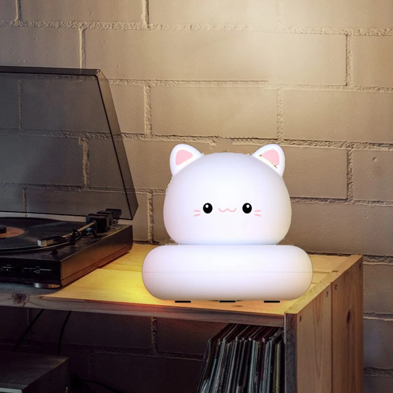 Luce notturna per bambini ricaricabile USB, controllo del rubinetto, Design per gatti, regalo carino per decorazioni per la stanza dei bambini dei cartoni animati per bambini