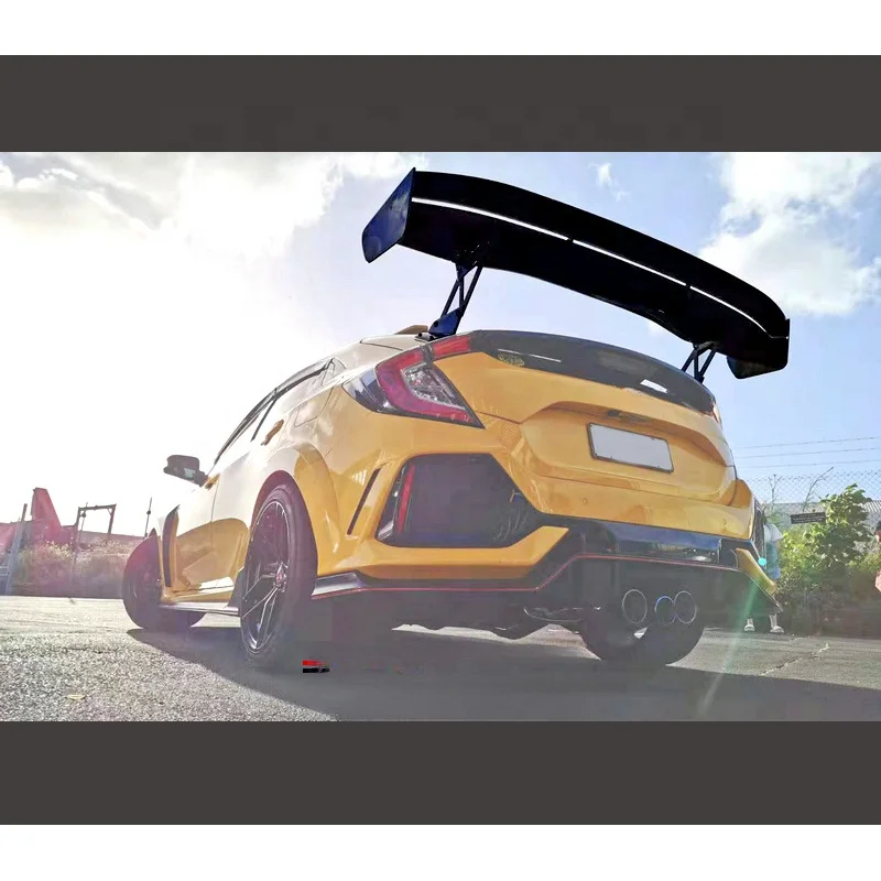 Hot Selling VTX5 Style Double Deck Forged Carbon Fiber GT Rear Spoiler Fit For Honda Civic FK7 FK8 Car Exterior Mod Accessories 2