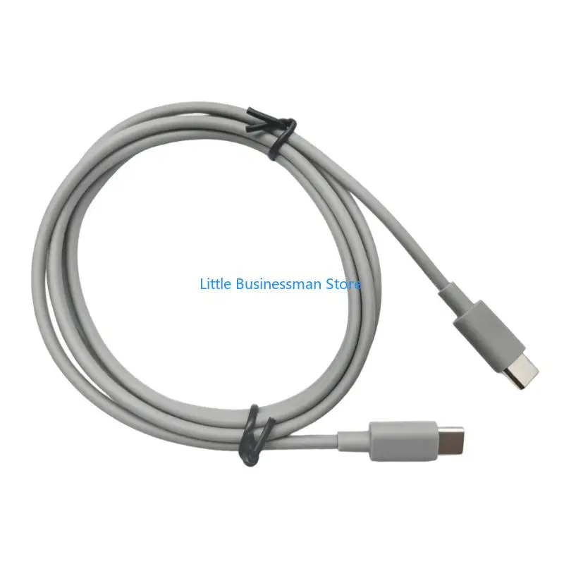 Graues Typ-C-Kopfhörerkabel 130 51 Zoll, Ersatzkabel zum Aufladen und Musik mit PVC-Abdeckung für Schreibtisch, Büro, Reisen – Detail 7