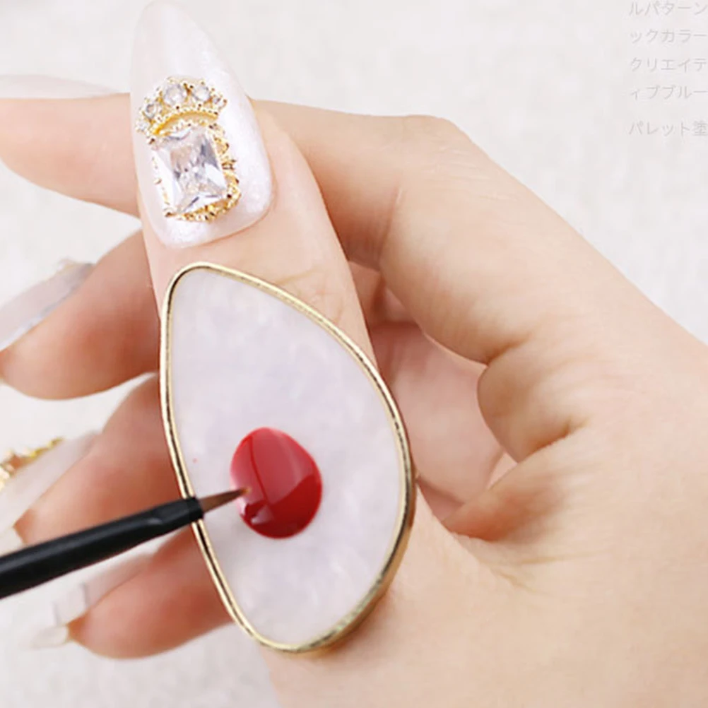 

4 Pcs Palette Ring Nail Color Plate Polish Photo Prop Display Art Tray for Paint