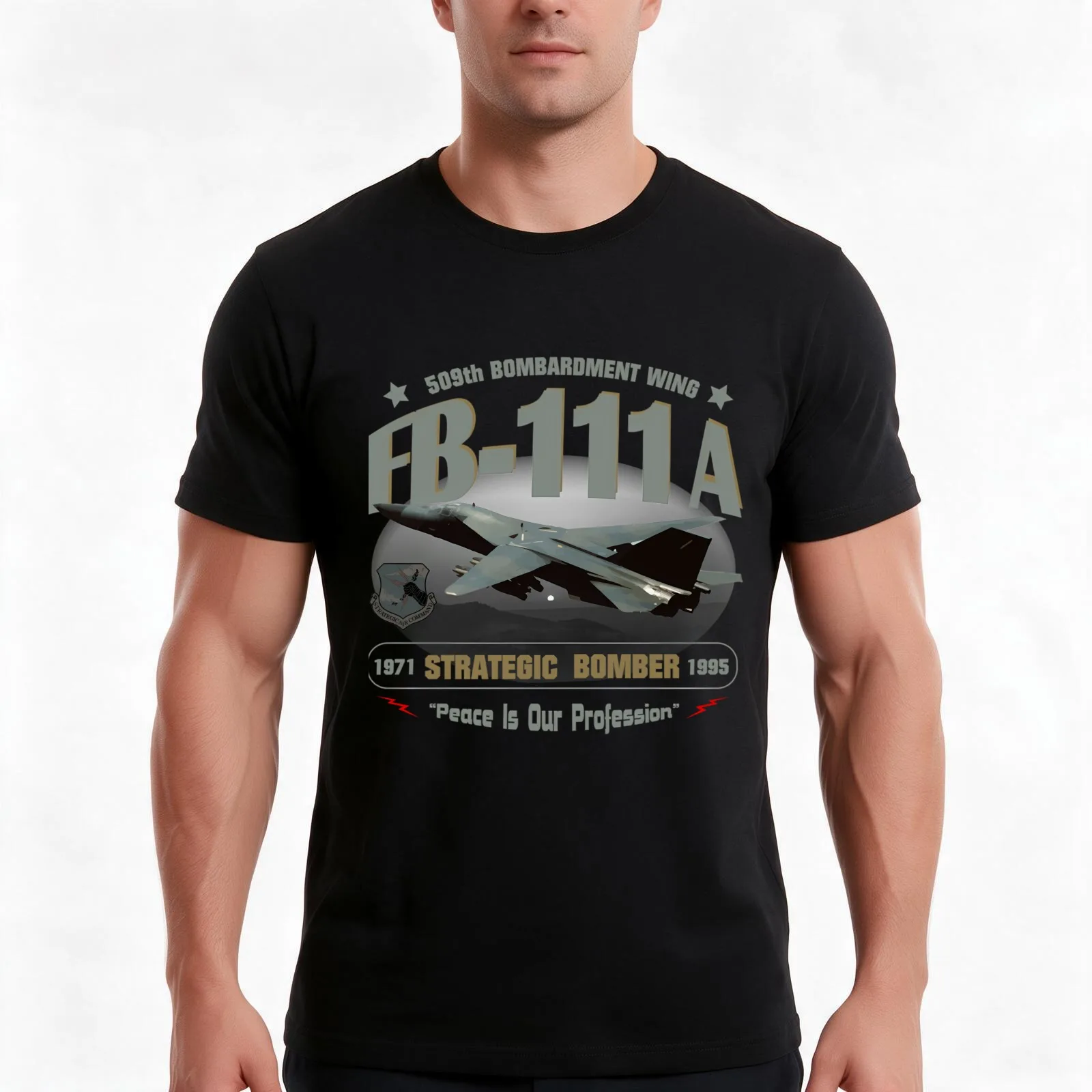Fb-111A Strategic Bomber 509Th Pease Afb T-Shirt, Summer Casual Cotton Tee, Oversized Streetwear Tops, Vintage Graphic Print