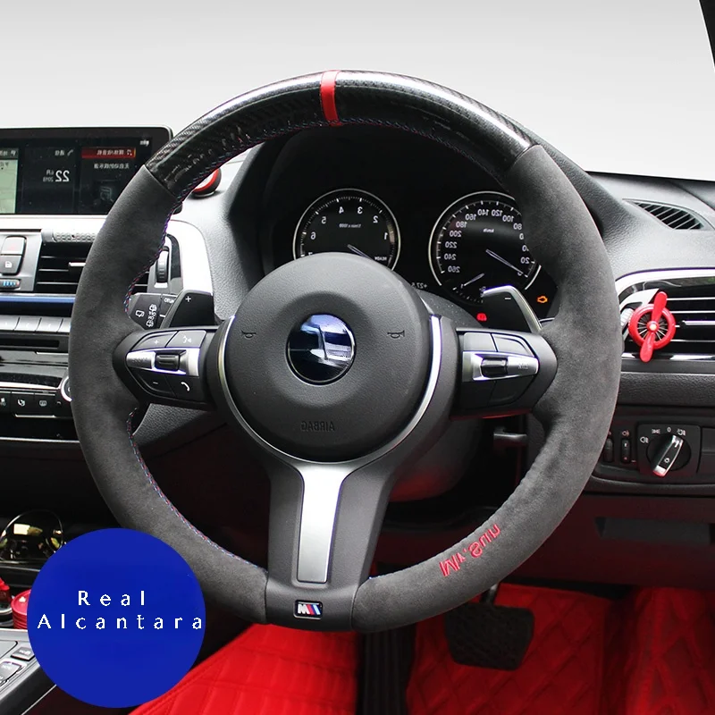 Real Alcantara Braiding Steering Wheel Cover for BMW M Sport F30 F31 F34 F10 F11 F07 F45 F46 F22 F23 M235i M240i Car Accessories