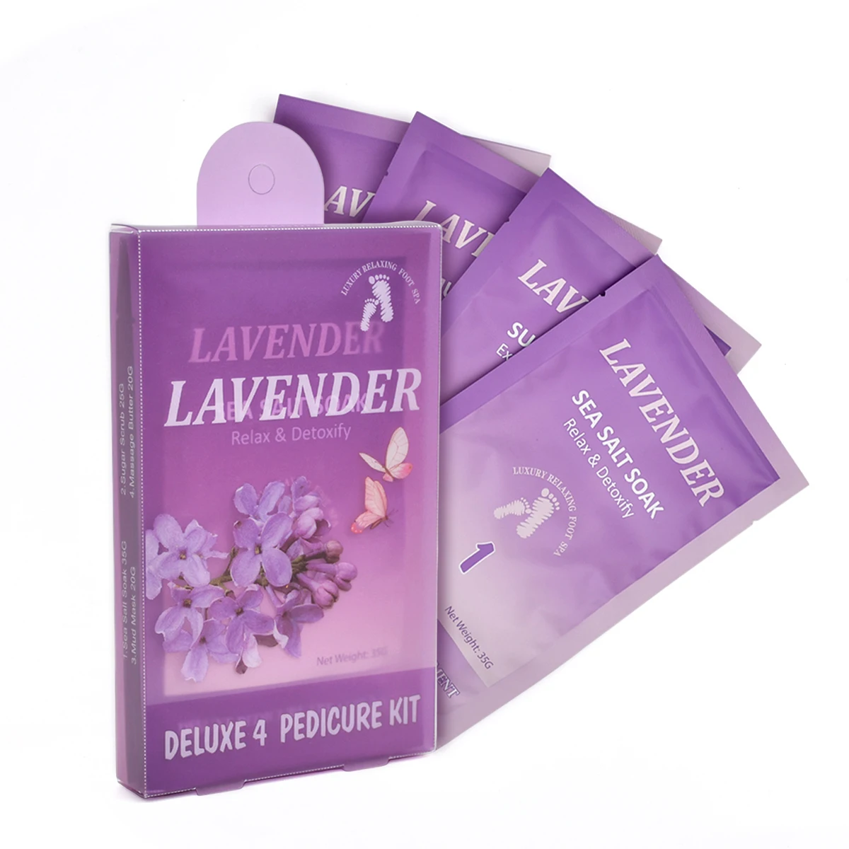 

4-ступенчатый набор для педикюра Deluxe Jelly Pedi 4 в 1 для использования в салоне 150 комплектов/футляр