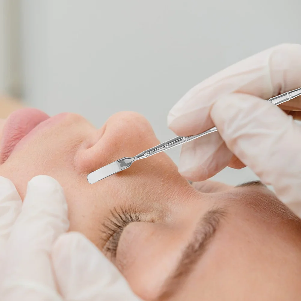 Ferramenta de remoção de cravo de aço inoxidável cabeça dupla raspador facial para cravo whitehead comedone extração limpeza facial