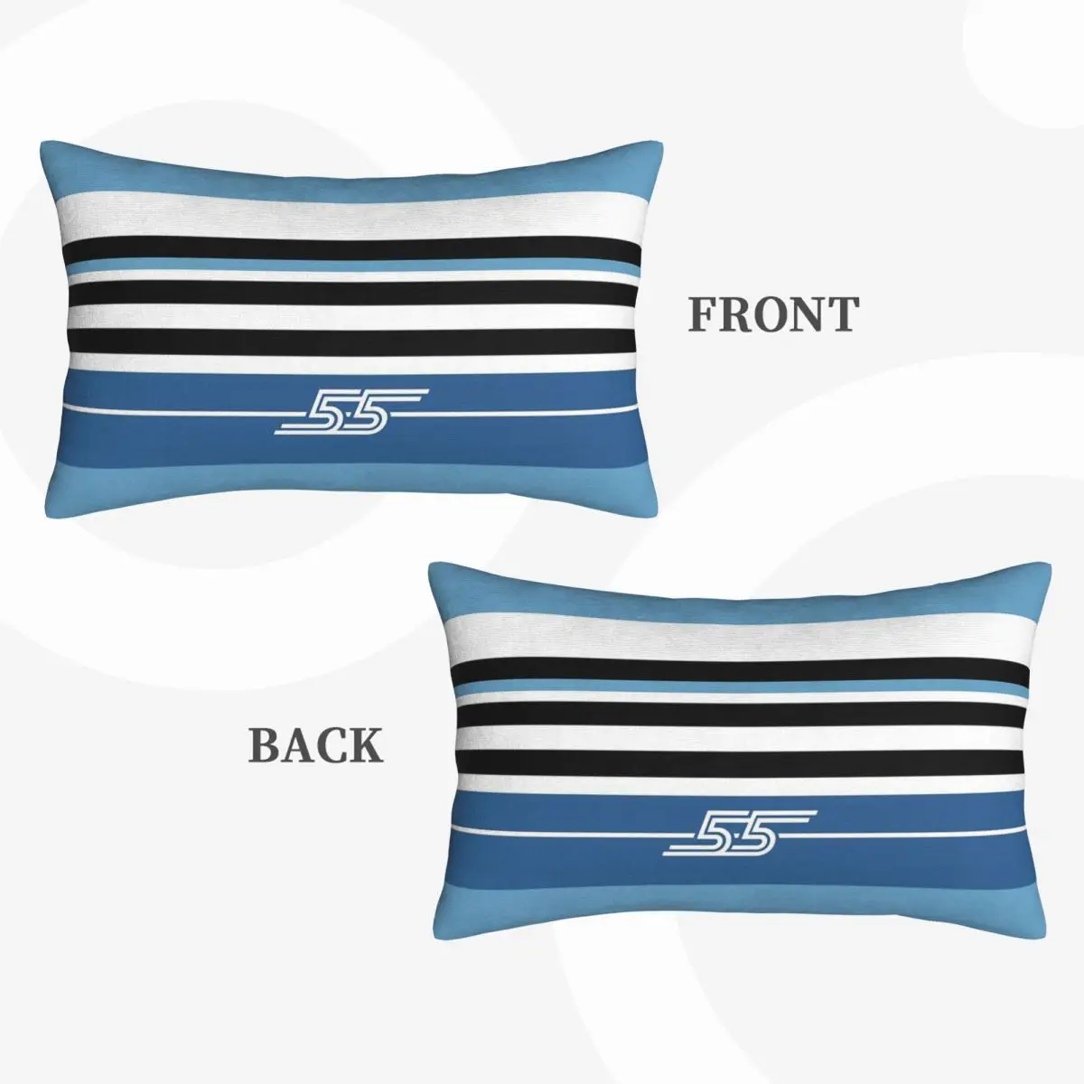 Carlos Sainz 55 Stripe Motif Racing Color Blocks F1 Driver Rectangle Pillowcase Cushion Cover Decor Bedroom Bed Throw Pillow