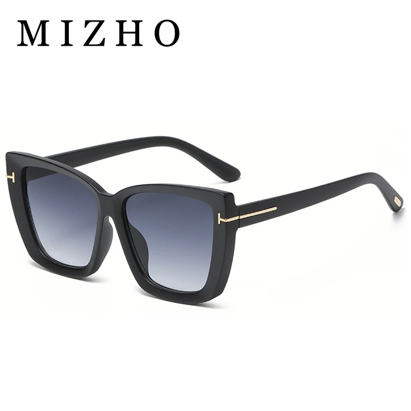 MIZHO Brand Designer Cat Eye Sunglasses Woman Vintage High Quality Sun Glasses Fashion Big Frame Cool Sexy Female Oculos