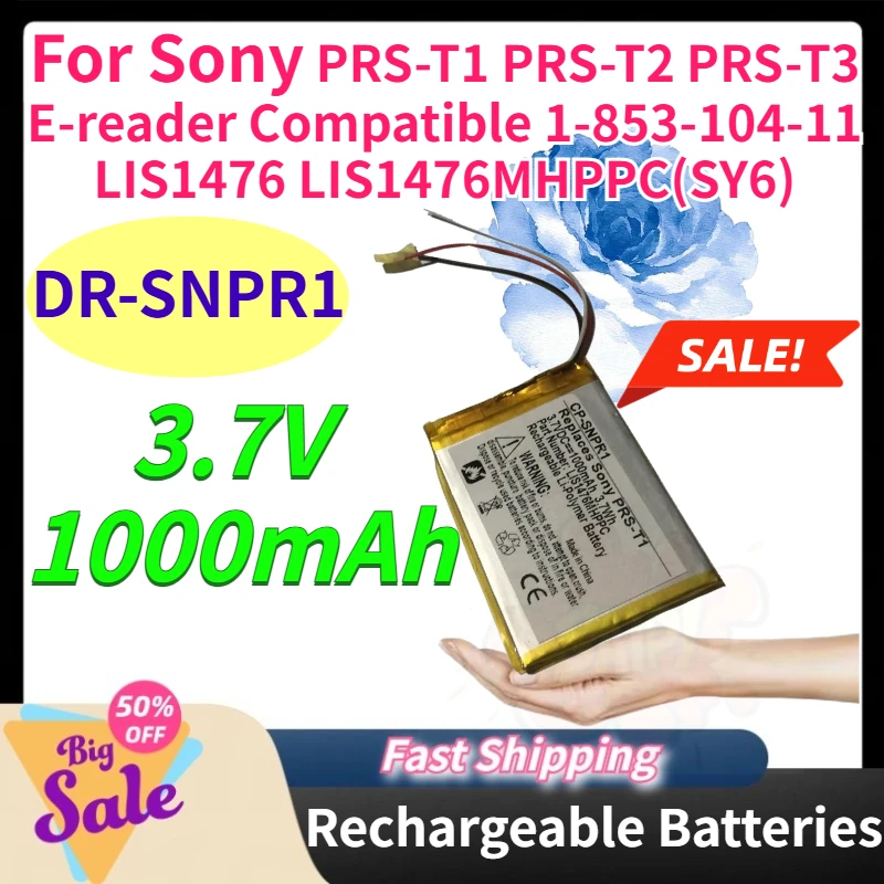 For Sony PRS-T1 PRS-T2 PRS-T3 E-reader 3.7V 1000mAh DR-SNPR1 Battery Compatible 1-853-104-11 LIS1476 LIS1476MHPPC(SY6) in Stock