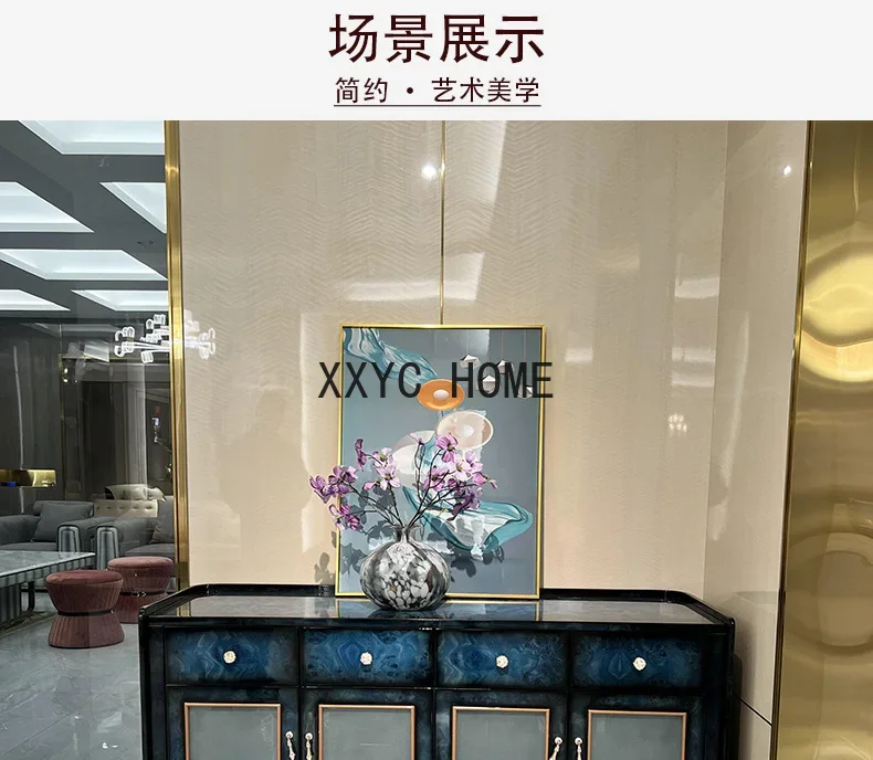 Italian Light Luxury Solid Wood Sideboard Villa High-End Entrance Cabinet Locker Complete