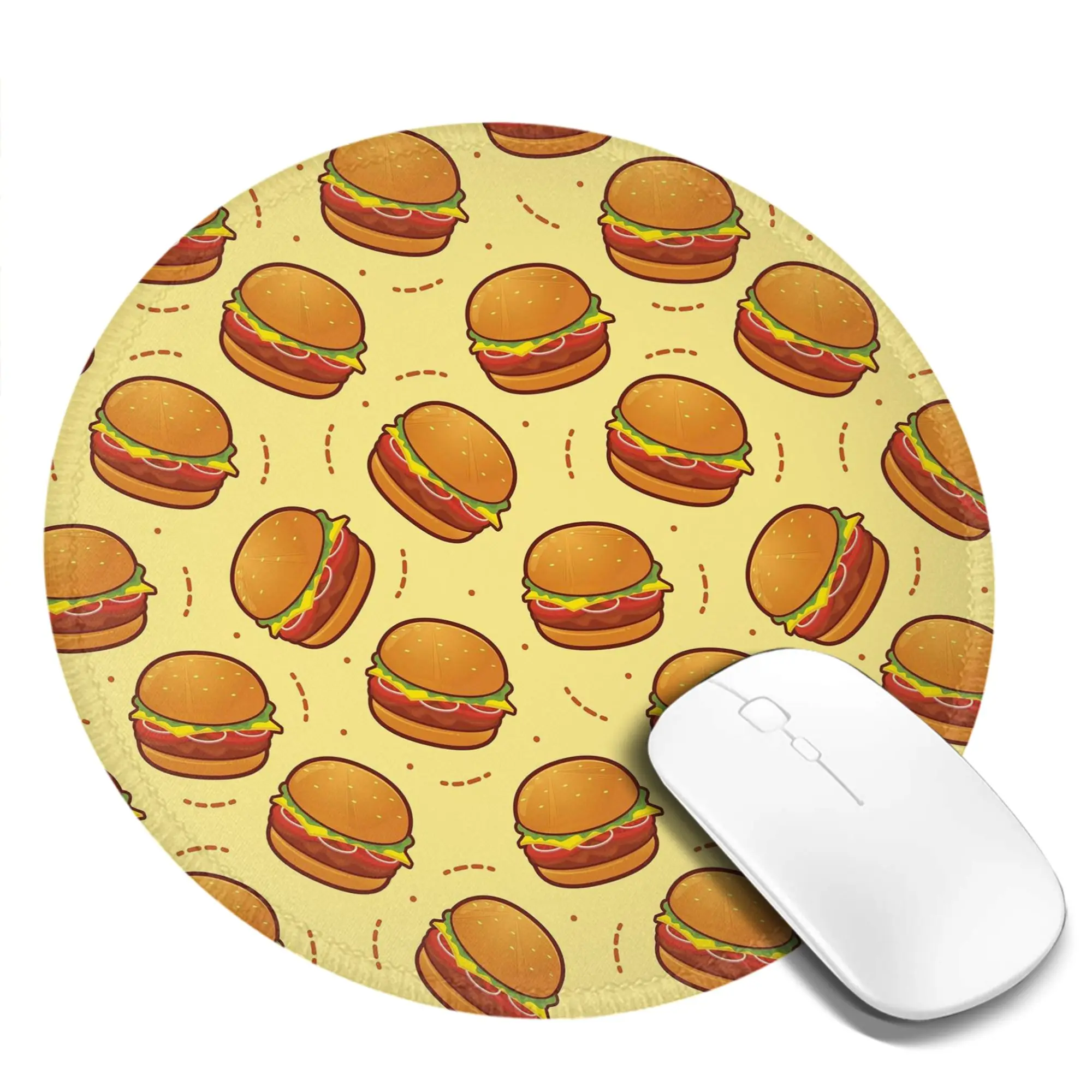 Burger Pattern Mouse Pad Computer Keyboard Mouse Mat Gamer PC Laptop Desk Mat Office Accessories Table Mats