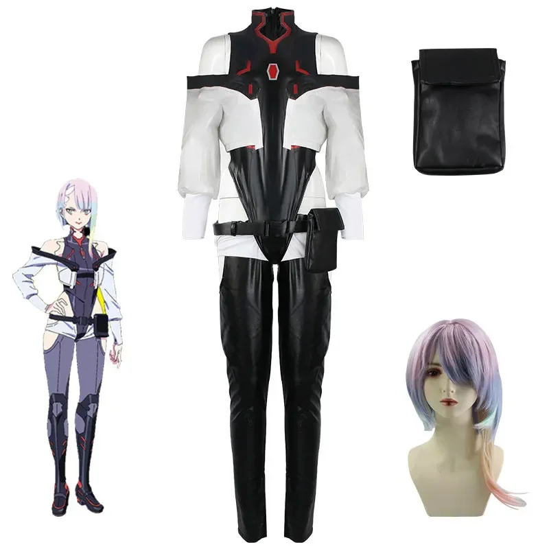 Women Lucy Cosplay Jumpsuit Waistbag Anime Runners Of Edge Costume Suit Bodysuit Adult Outfits Halloween Carnival Party Clothes