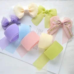4CM Jelly Gauze Ribbon Colorful Jewelry Ribbon Handmade Hair Accessories Headwear Material DIY Homemade Bow Knot